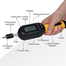 Digital Screwdriver Set Torque Display Torque Meter Bit Tester 10.74-106.21 in-Lbs/1.2-12N.M with Buzzer/LED Light