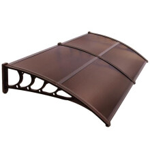 Toldo para Puerta de Entrada - SPRINGOS - 80x200cm - Aluminio - Policarbonato - Marrón