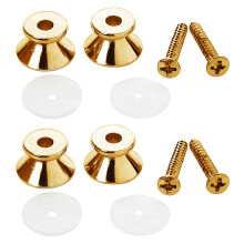 4 X Guitarra Acústica Eléctrica Bajo Correa Botón Tornillo Tornillo Pasadores Clavijas Almohadillas Oro