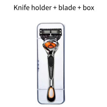 (Set)Gillette Men Manual Five Layers Stainless Steel Razor Knife Holder Shave Quick