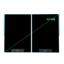 14,3-Zoll-Falt-LCD-Schreibtablett mit Geteiltem Bildschirm, Löschbarem Elektronischem Zeichenbrett und Notizbuch, Blau