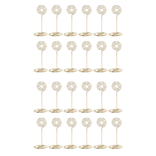 24x Numero de tabla Soportes para tarjetas Soportes Forma de circulo (oro)