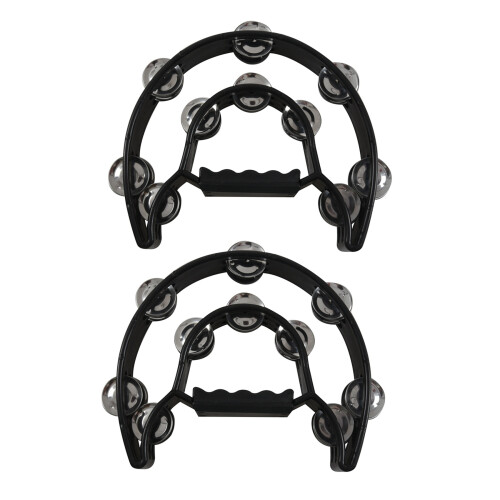 2X Compact Double Half Moon Music Tamburello Percussioni Tamborine Drum Durable