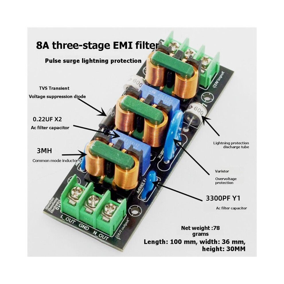 18A Emi Electromagnetic Interference Power Filter Filtering Pulse Surge Protection Common Mode 6033017076816