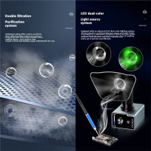 Aixun ES02 Voice Control Fume Extractor Dual-Color LED Lights Activated Carbon & HEPA Filter for Soldering DIY Welding EU PLUG