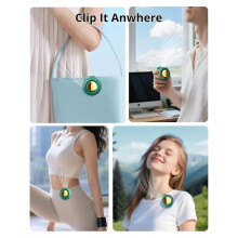 Portable Silent Bladeless Clip- Fan, 3 Speeds, USB Rechargeable Hands-Free Cooling for Travel & Office