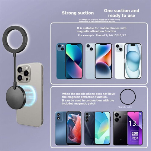 VLOGLITE Fill Light for  LED Phone Light Attachment Selfie Ring Light Brightness Adjustable for Smartphone Vlogs 2