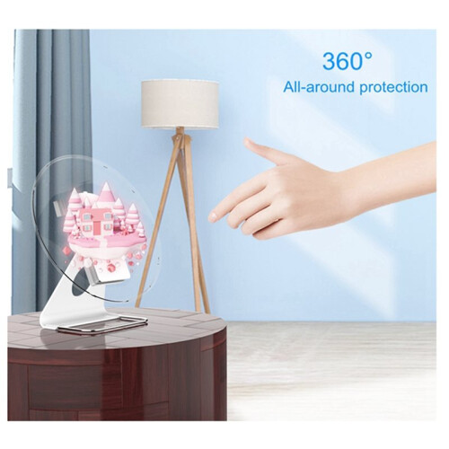 3D LED Hologram Fan Projector 30cm Advertising Display with Protective Cover, WiFi APP Control, Programmable EU Plug