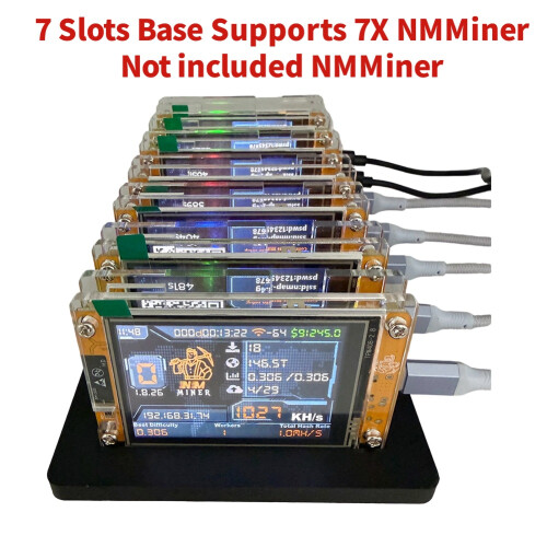 Suporte de Base de 2,8 Polegadas para NMMiner de 7 Slots para Minerador Solo de Criptomoedas Bitcoin da NerdMiner, Compatível com 7 NMMiner de 7 2