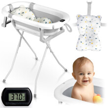 Faltbare Badewanne für Kinder - Ricokids - Einsatz für Neugeborene - Integriertes Thermometer - Faltbar und leicht