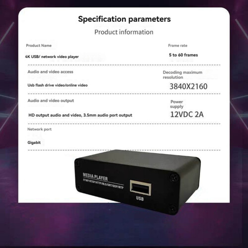 4K H.264 H.265 Network Video Decoder -Compatible HD 1080P Decoder USB Decoding RTMP RTSP UDP Decoder EU PLUG 2