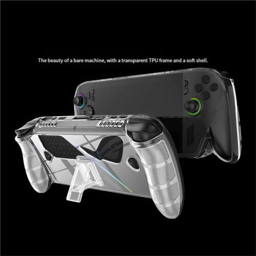 Clear Case with Stand for   Ally, Shockproof Anti-Scratch TPU Soft Protective Grip Cover for Ally X Console 2