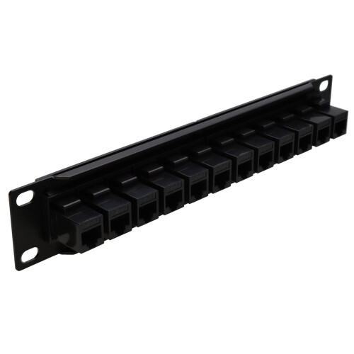 kenable Cat6 RJ45 10 inch Pass Through Keystone Patch Panel 12 Port Rack Mountable SOHO 1