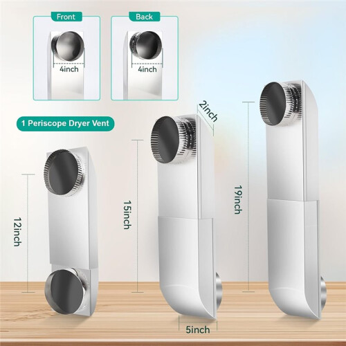 Periscope Dryer Vent Kit Adjustable Telescoping 4 Inch Stainless Steel Low Profile Duct 2