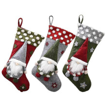 (As show, One size) Set of 3 Large Christmas Stockings - Traditional UK Tree Decorations for Candy Gifts