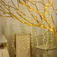180LED 3 Meters Willow Leaf Fairy Lamp,Plug-in Version Warm White Curtain Light for Outdoor and Indoor Decor EU Plug