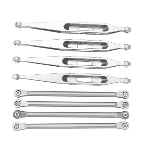 LOS04022 1/8 Upper/Lower Suspension Links Silver 1