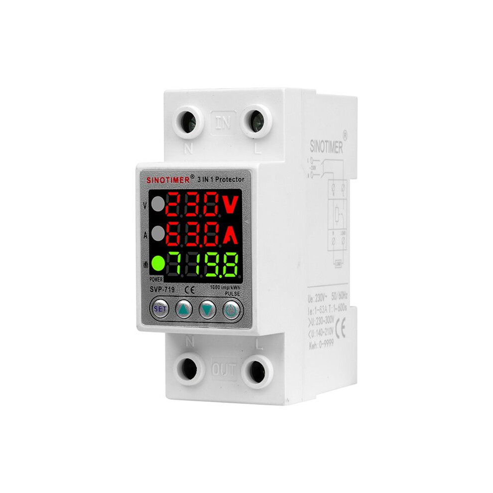 Svp-719 Adjustable Self-Compound Intelligent Overvoltage Protector Current Limiting Delay With Power Display 6033169650421