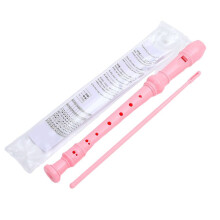 FlûTe à Bec Soprano Rose à 8 Trous avec Tige de Nettoyage, Enregistreur à Clé C de Style Allemand pour Enfants DéButants et éTudiants