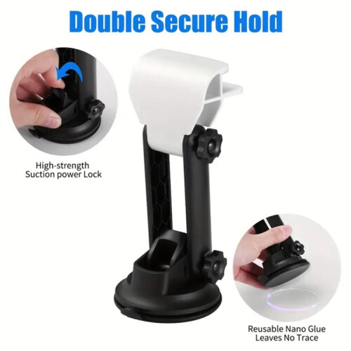 Car Suction Cup Holder for Dashboard - Black, Adjustable & Foldable for Starlink 1