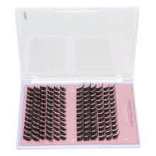 144 Clusters schräg Wimpernverlängerungs-Set 10–16 mm mit 8 ml Kleber & Pinzette