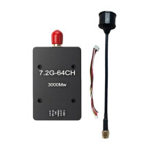 7.2Ghz 3W FPV VTX Audio Video Transmitter 64CH with Antenna for FPV RC Long Range Drones Video Receiver 7.2G VRX