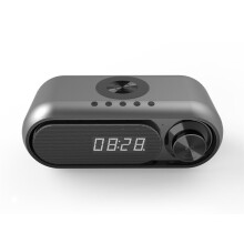 Portable Charger Speaker with Clock,LED Display,15W Wireless Charging,Multifunctional Speaker