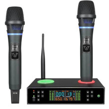 Wireless Microphone UHF Mic Accessories with All-In-One Charging Receiver Singing Home Entertainment KTV Microphone (US)