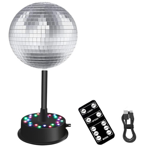 Mirrors  Light with Remote, 23 LED Adjustable Rotating Motor with 6-Inch Silver Mirror  for Home Decor