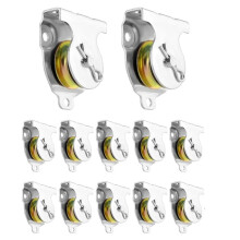 Poulies Murales, 12 Pièces, Poulie Simple à Gorge en V de 1-1/2 Po pour Montage au Plafond, Accessoires de Quincaillerie pour Fil ou Corde de 3/8 Po