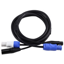 Cavo Combinato Powercon Flessibile da 2 M Cavo di Alimentazione Combinato XLR DMX512 3 X 1,5 mm per Illuminazione da Palco Testa Mobile