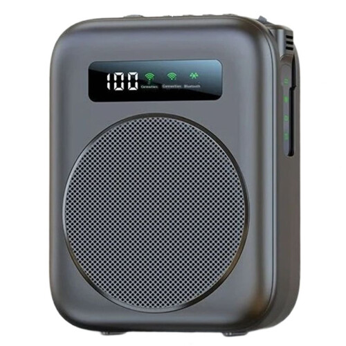 Voice Amplifier with Magnetic Wireless Lavalier Lapel Microphone for Classroom/Yoga/Conference Black