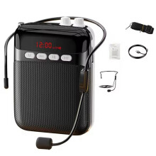 Draadloze Stemversterker voor Leraren Lange Batterijduur Verstelbare Riem voor Lesgevende Trainers Zangers Zwart