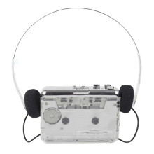 TON010B Cassette Player Portable Tape Recorder to Mp3 Transparent USB Cassette Capture to MP3 Format Tape Music Player B