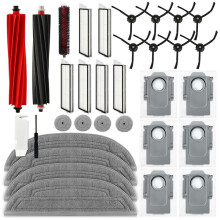 Kit D'Accessoires pour S8 MaxV Ultra: Brosses Latérales Principales, Filtre Hepa, Tampons de Nettoyage, Sacs à Poussière, Pièces de Rechange.