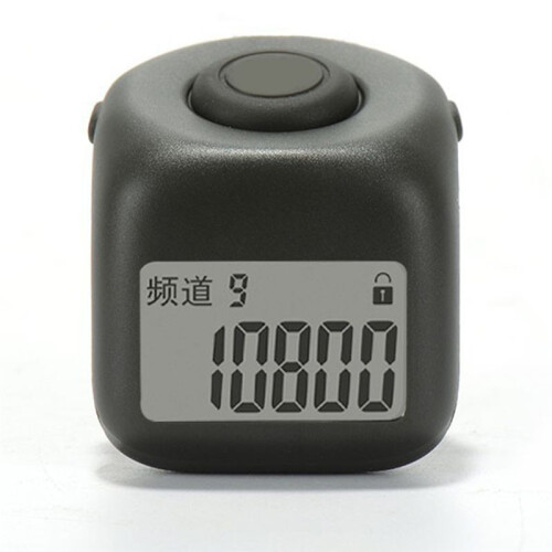 9 Channels Hand Tally Counter Portable FingerRing with Lock Function Prayer Counter Clicker Black