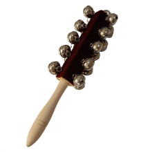 Houten Handbelletjes met Belletjes, Houten Handbelletjes, Instrument voor Kinderen, Handzame Percussie, Rammelaars, Muziekleerspeelgoed