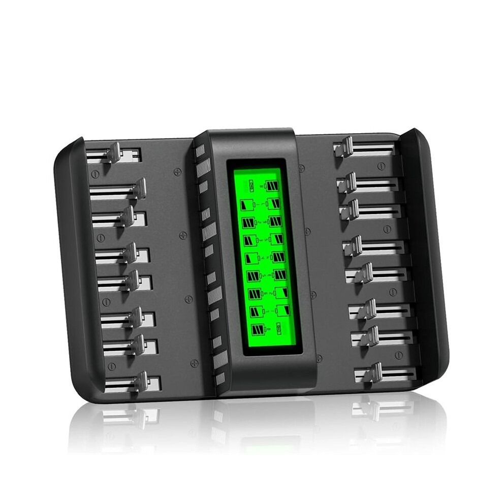 New 16-Bay Lcd Universal Battery Charger, Compatible With 1.2V Aa, Aaa, Cd, And Ni-Cd Rechargeable Batteries 4712586020872