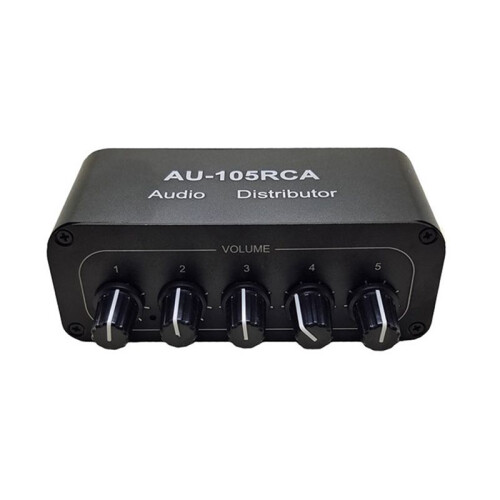 5CH Audio Distributor Stereo Audio Mixer 1 Input 5 Output Audio Splitter for Power Amplifier Active Audio EU PLUG 1
