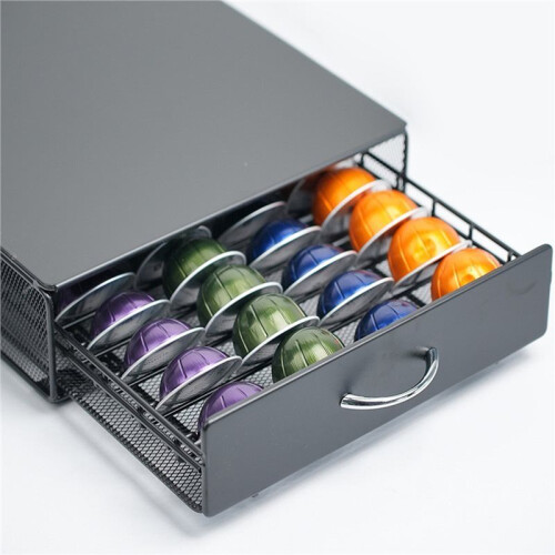 40 Coffee Pod Drawer, K Cup Holder,Coffee Capsule Storage Organizer,Black 2