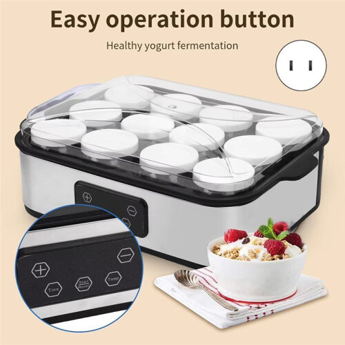 Electric Yogurt Maker Machine 0-48h Timer Automatic Yogurt Making Machine Constant Temperature with 12 Pcs Cups US 2