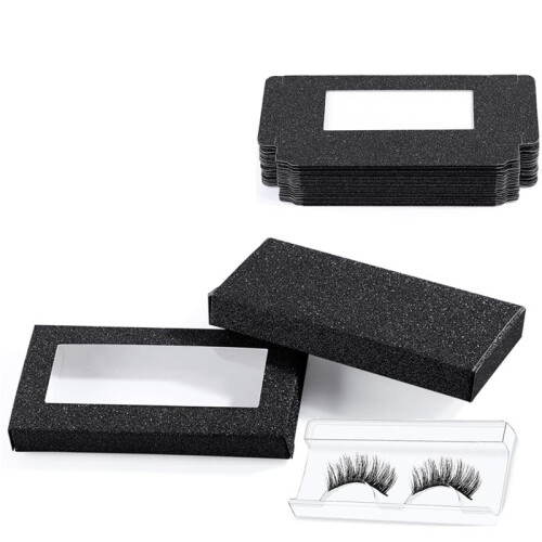 20 Pieces Lash Packaging Empty Eyelashes Packaging Box ,Empty Eyelash Boxes (Black)