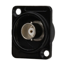 Brushed Aluminium Black BNC CCTV Wall Faceplate D-Series Chassis Mount Insert