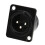 Brushed Aluminium Black 3 Pin XLR Wall Faceplate D-Series Chassis Mount Insert 1