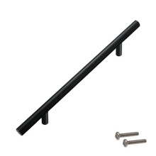 (Black,12*350*224mm)Puxadores de barra em T banheiro cozinha armário gaveta armário maçaneta porta furo 64320mm