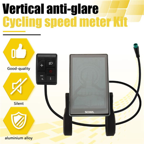 Vertical Anti-Glare Cycling Speed Meter, NFC Function, SRM818X No.2 Protocol LCD Display for Ebike, 24V-72V 1