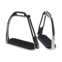 1 Pair Heavy Duty Horse Safety Stirrups with Rubber Pad for Equestrian Sports and Racing