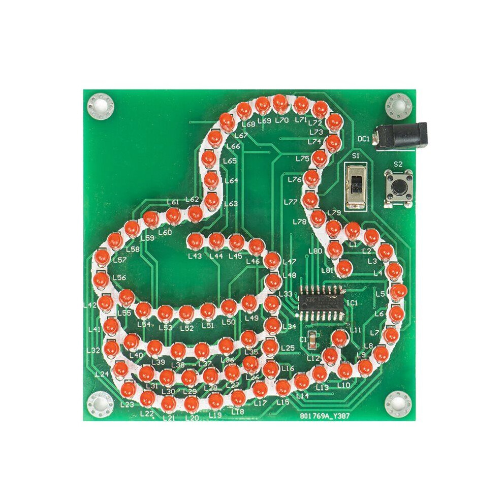 Diy Thumb Light Led Electronic Kit 81 Led Flashing Mcu Stc8g1k08 Controllable Pcb Soldering Practice Kit With Power Cord 4714197733271