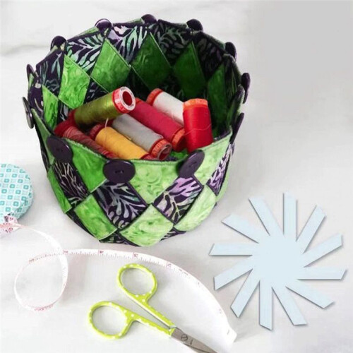 Basket Templates for Sewing, Magic Woven Spiral Storage Basket Template, Quilting Template Sewing Machine Ruler 20cm 2
