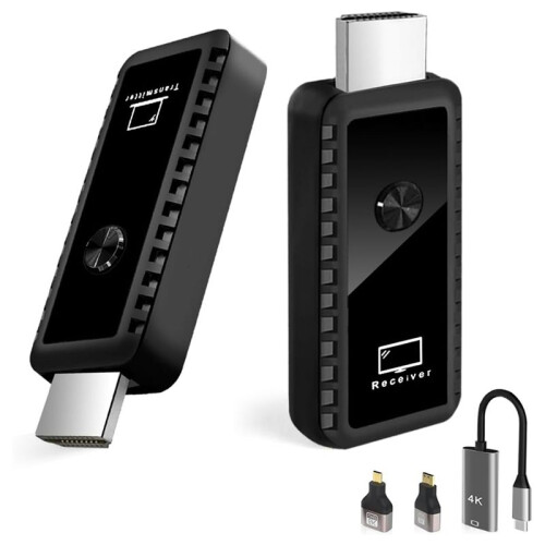 Wireless -Compatible Transmitter and Receiver 100ft/30m, 4K Decode 1080P Output 2.4G/5G Plug&